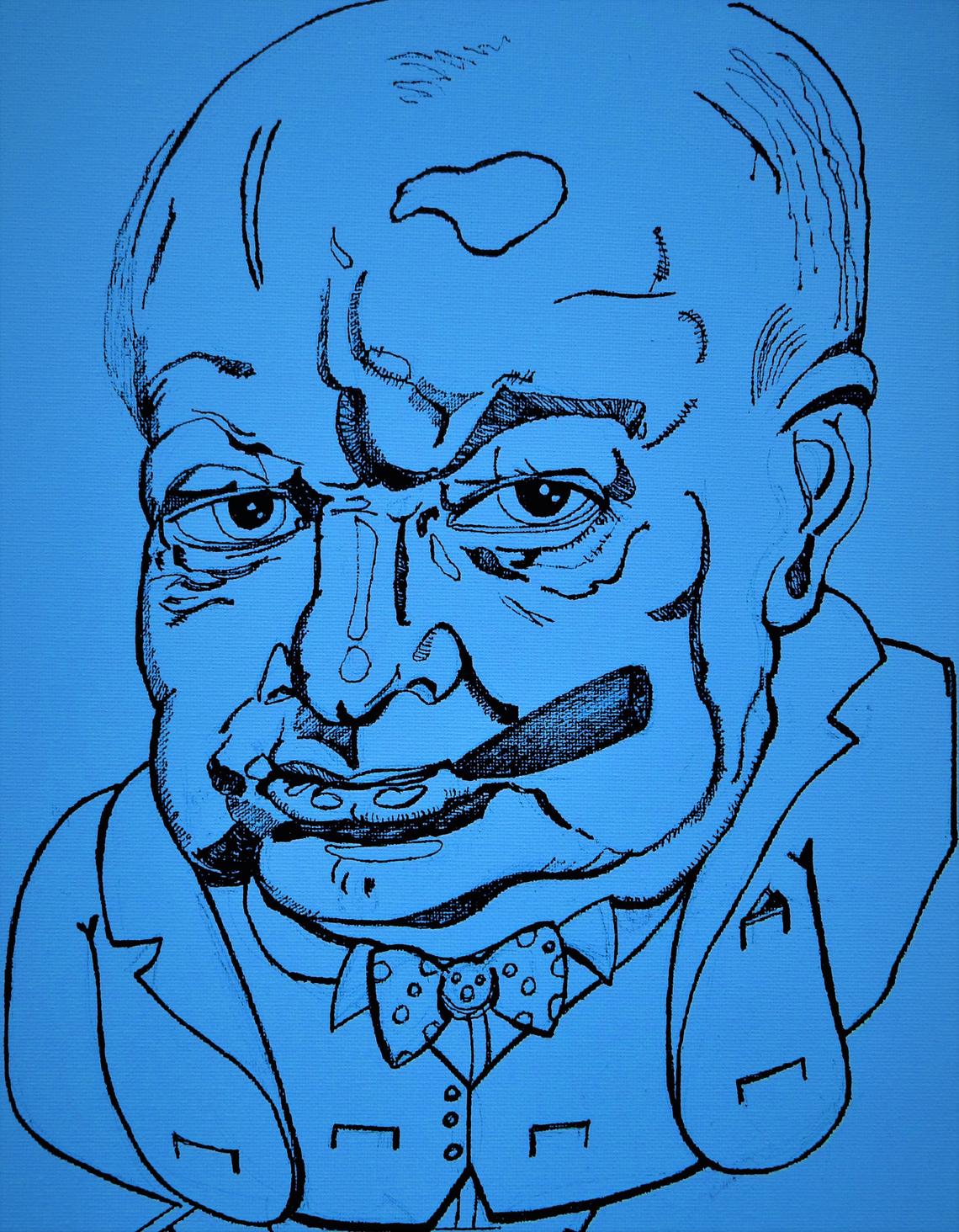 Caricature by PIGFISH - KITTY PIGFISH - Winston Churchill